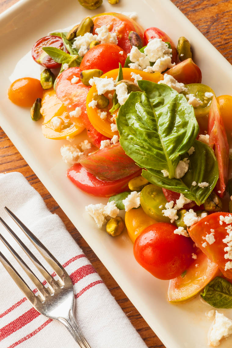 Heirloom tomato and basil salad